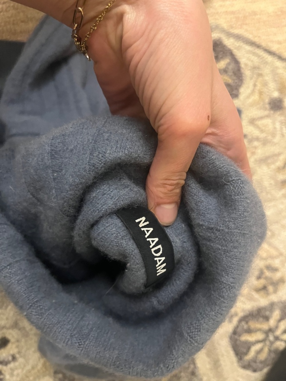 NAADAM Lavender/ light blue cashmere turtleneck sweater - Picture 3 of 7
